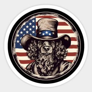 Patriotic Poodle Sticker